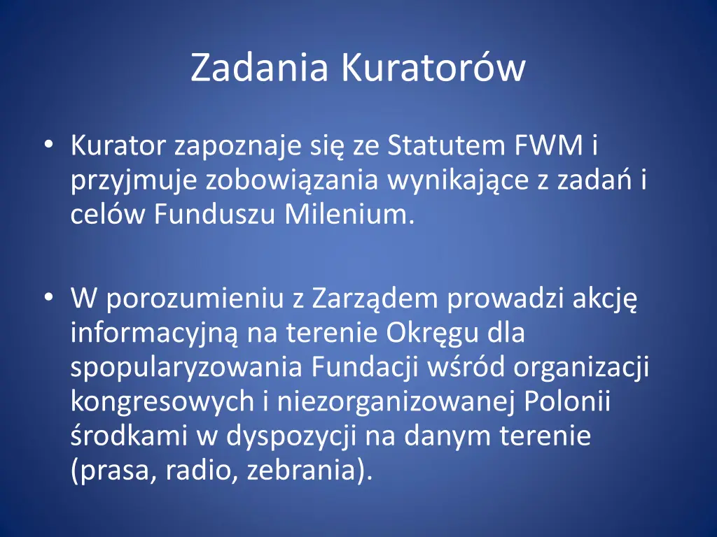 zadania kurator w