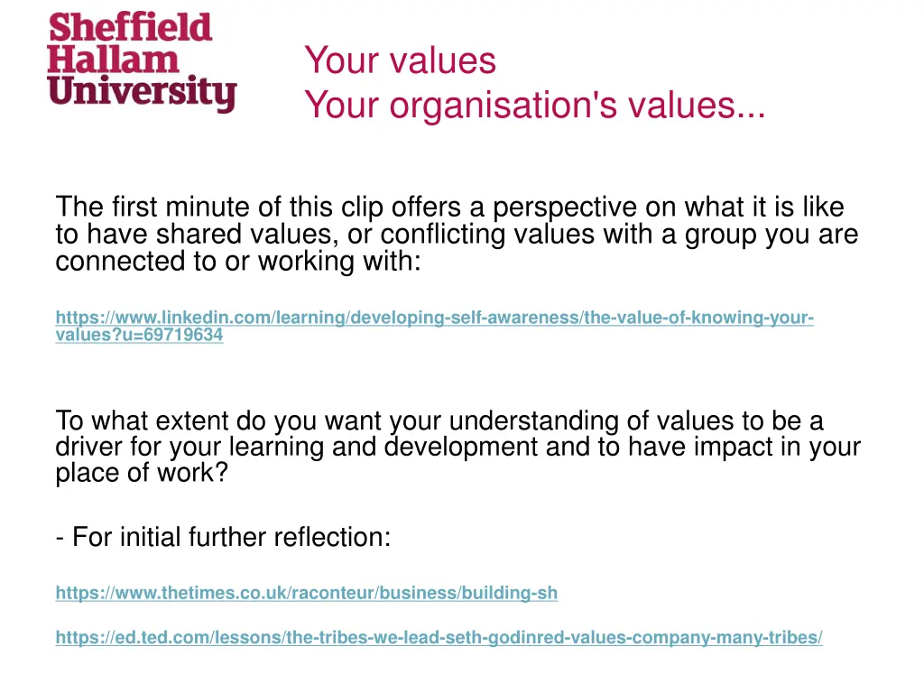 your values your organisation s values