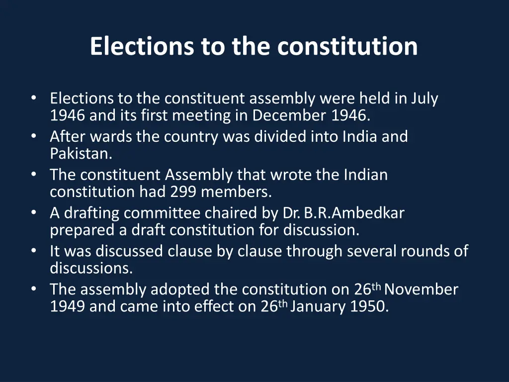 elections to the constitution