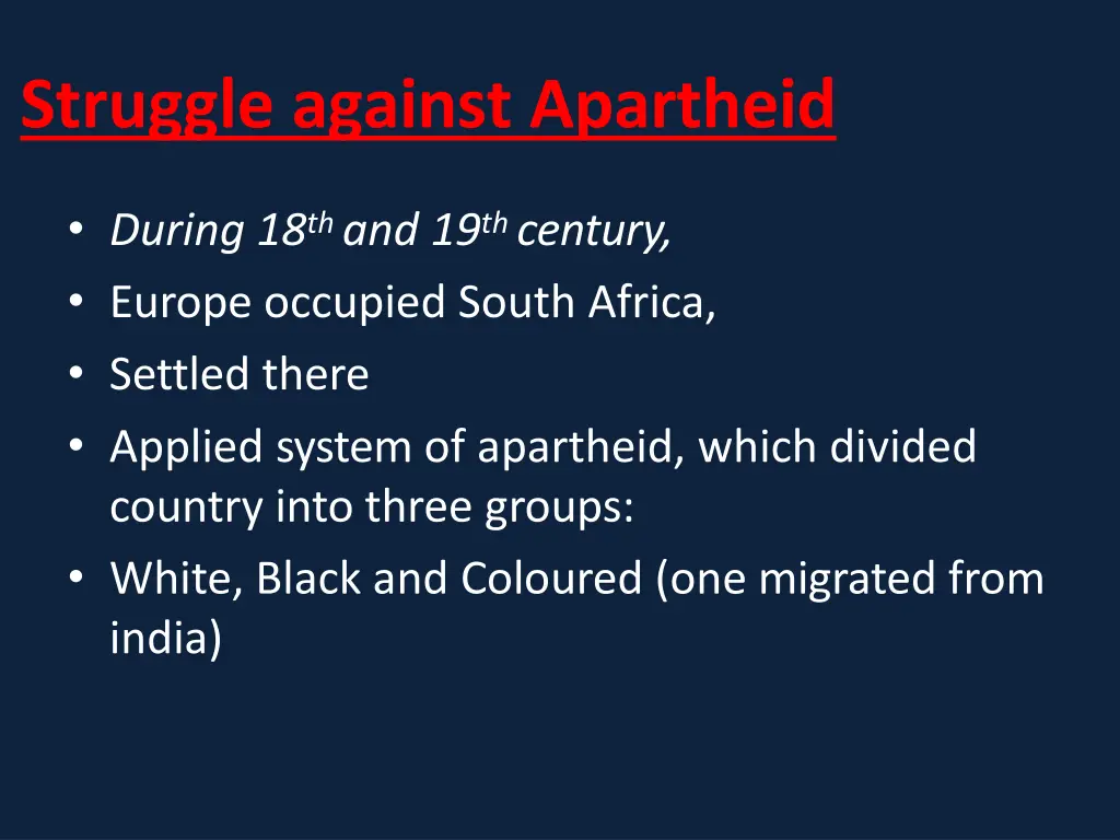 struggle against apartheid