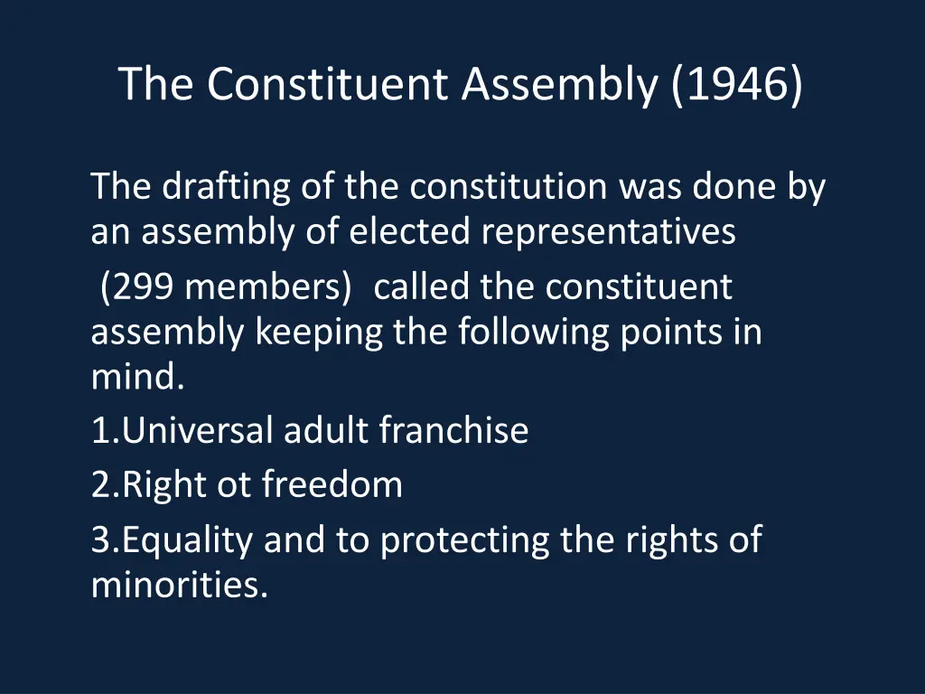 the constituent assembly 1946