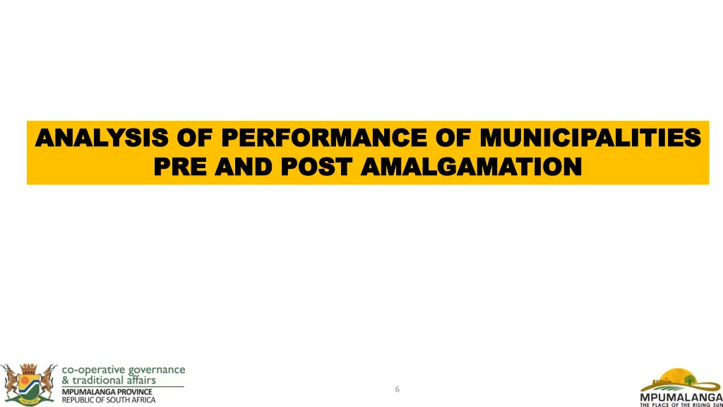 analysis of performance of municipalities