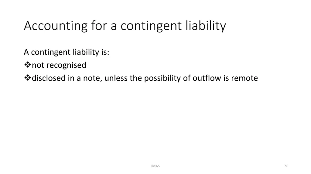 accounting for a contingent liability