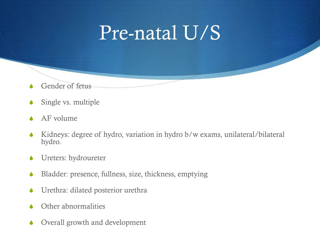 pre natal u s