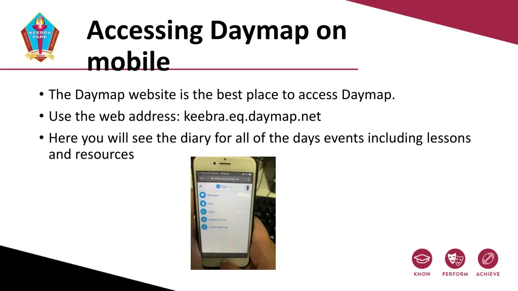 accessing daymap on mobile