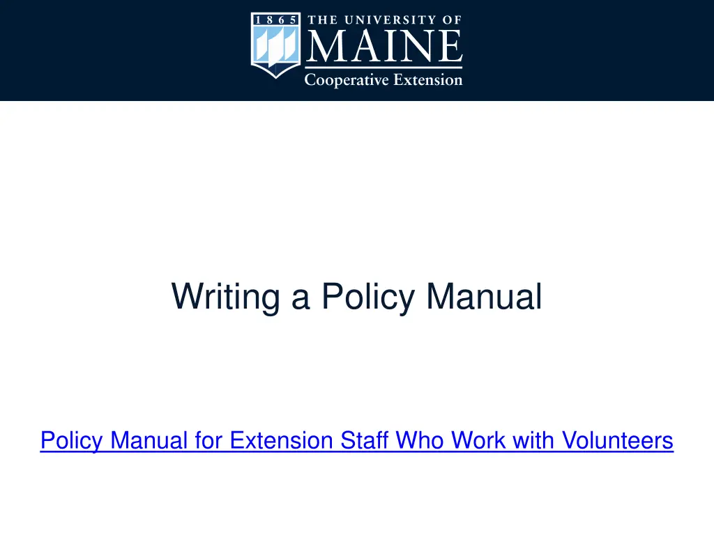 writing a policy manual