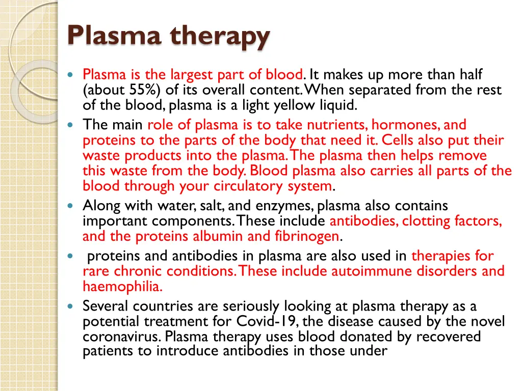 plasma therapy