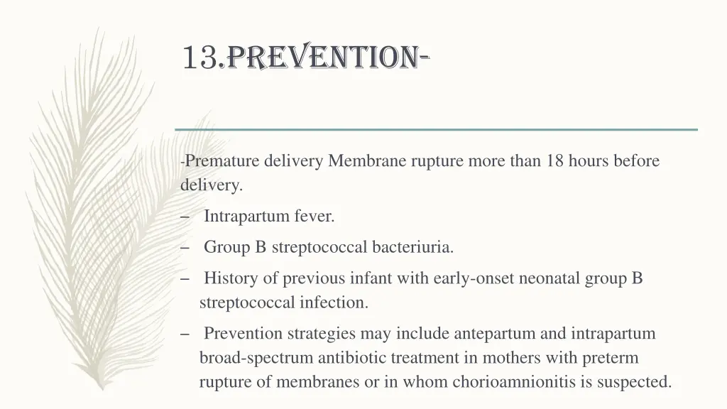 13 prevention