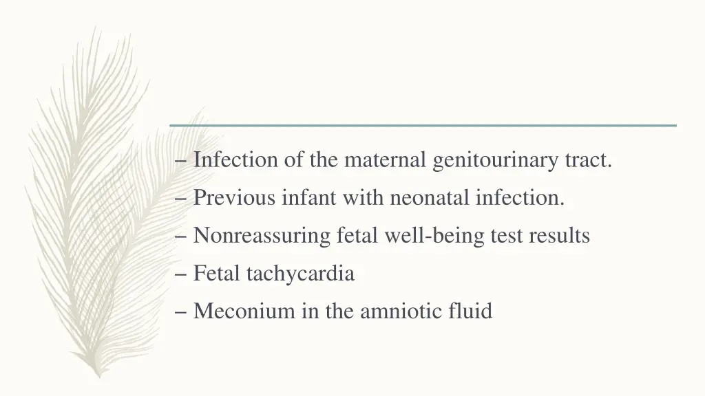 infection of the maternal genitourinary tract