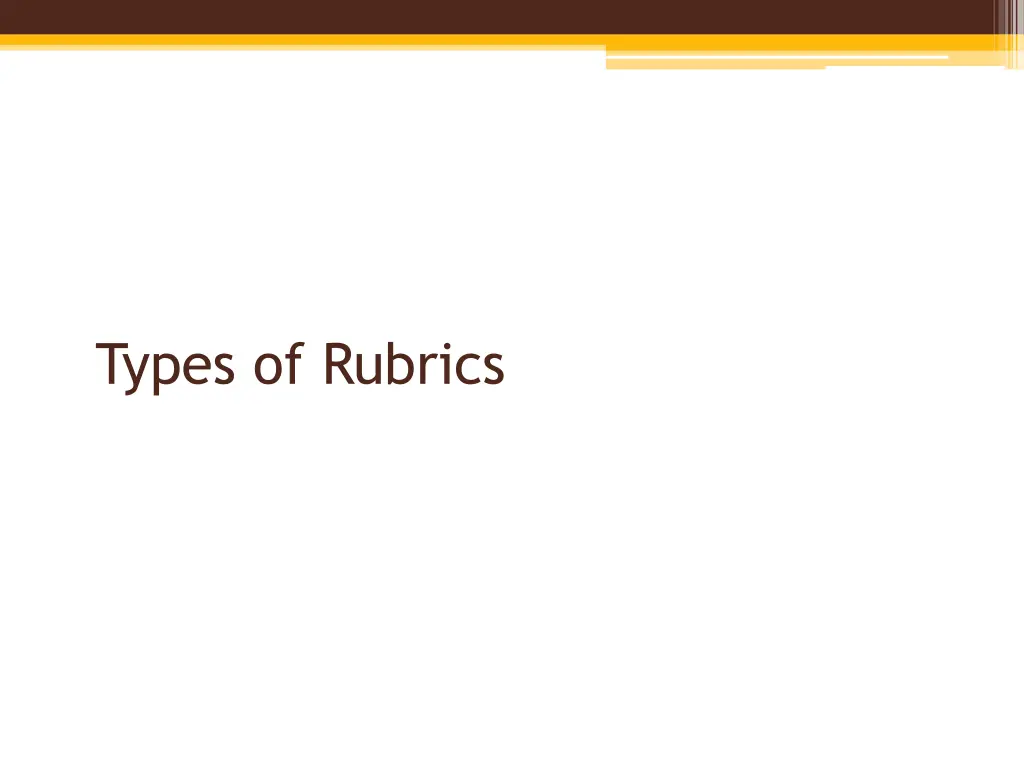 types of rubrics