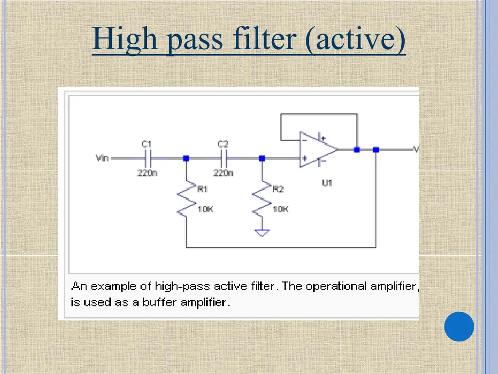 high pass filter active