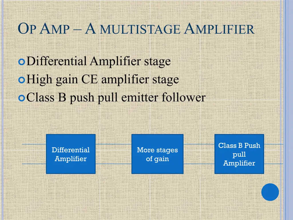 o p a mp a multistage a mplifier