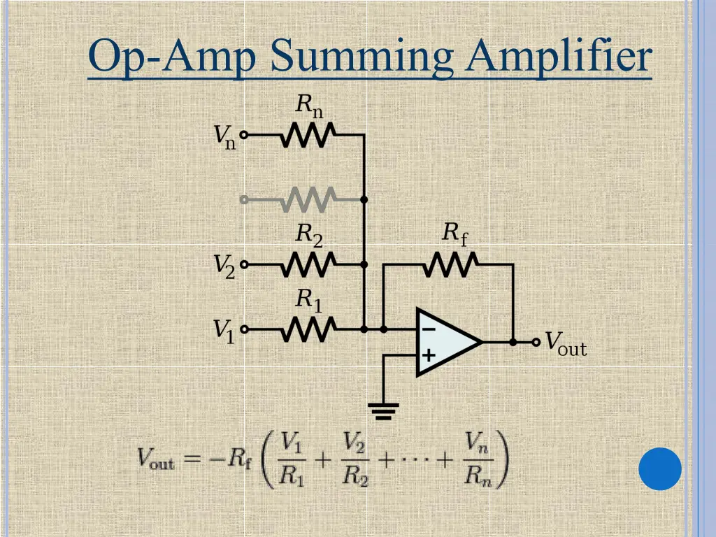 op amp summing amplifier