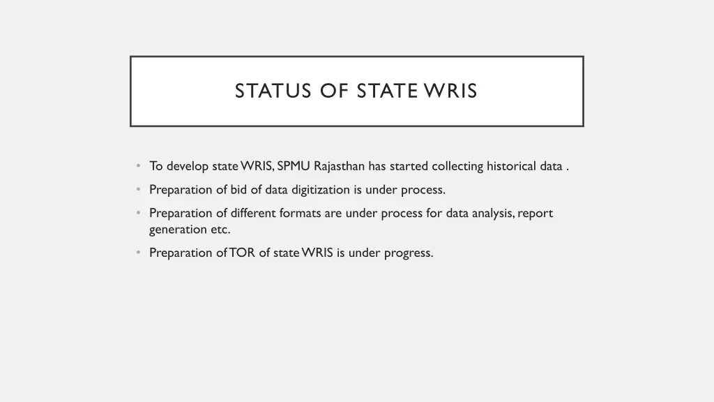 status of state wris