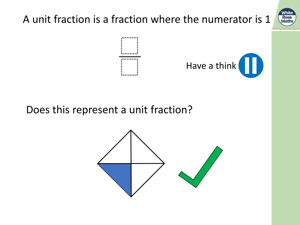 a unit fraction is a fraction where the numerator