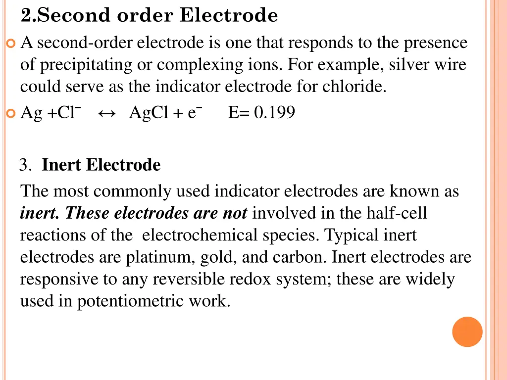 2 second order electrode a second order electrode