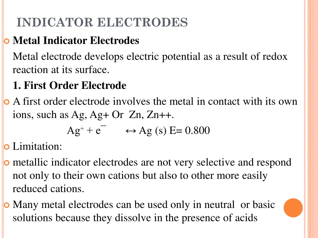 indicator electrodes