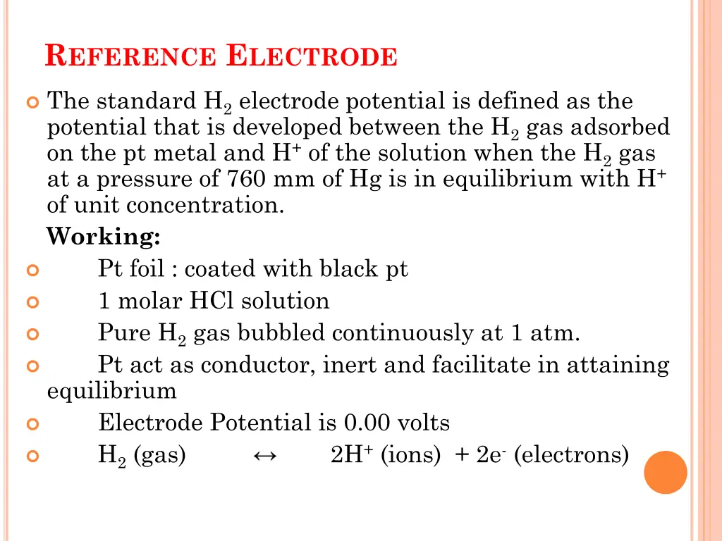 r eference e lectrode