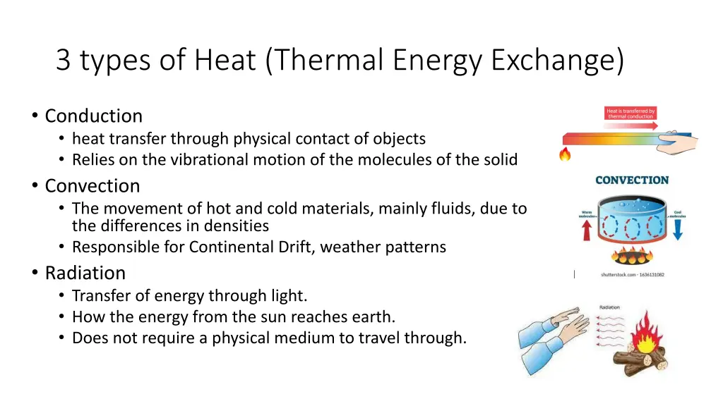 3 types of heat thermal energy exchange