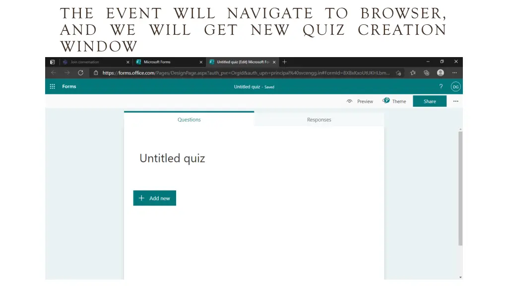 the event will navigate to browser and we will