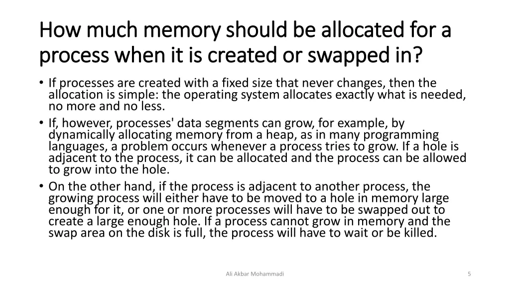 how much memory should be allocated