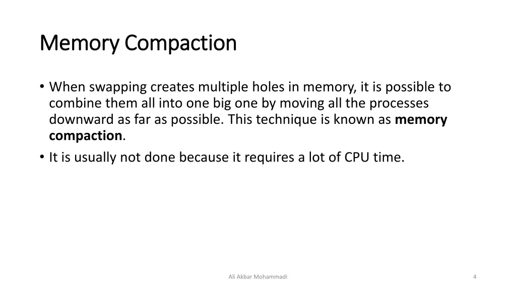 memory compaction memory compaction