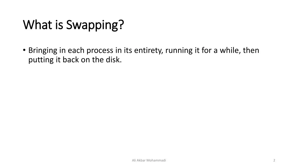 what is swapping what is swapping