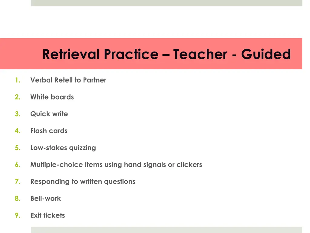 retrieval practice teacher guided