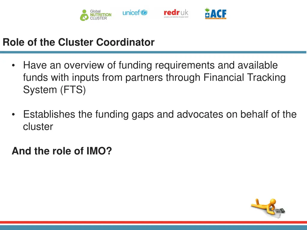 role of the cluster coordinator