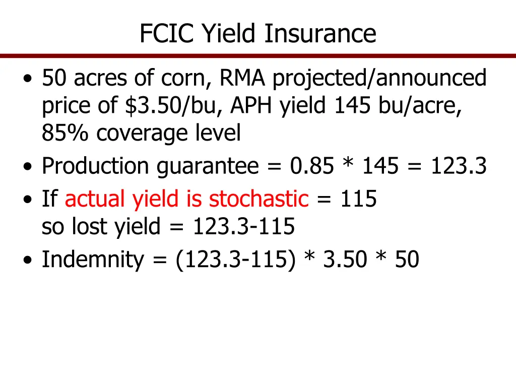 fcic yield insurance