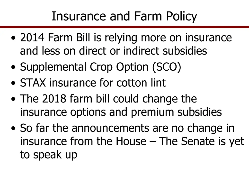 insurance and farm policy