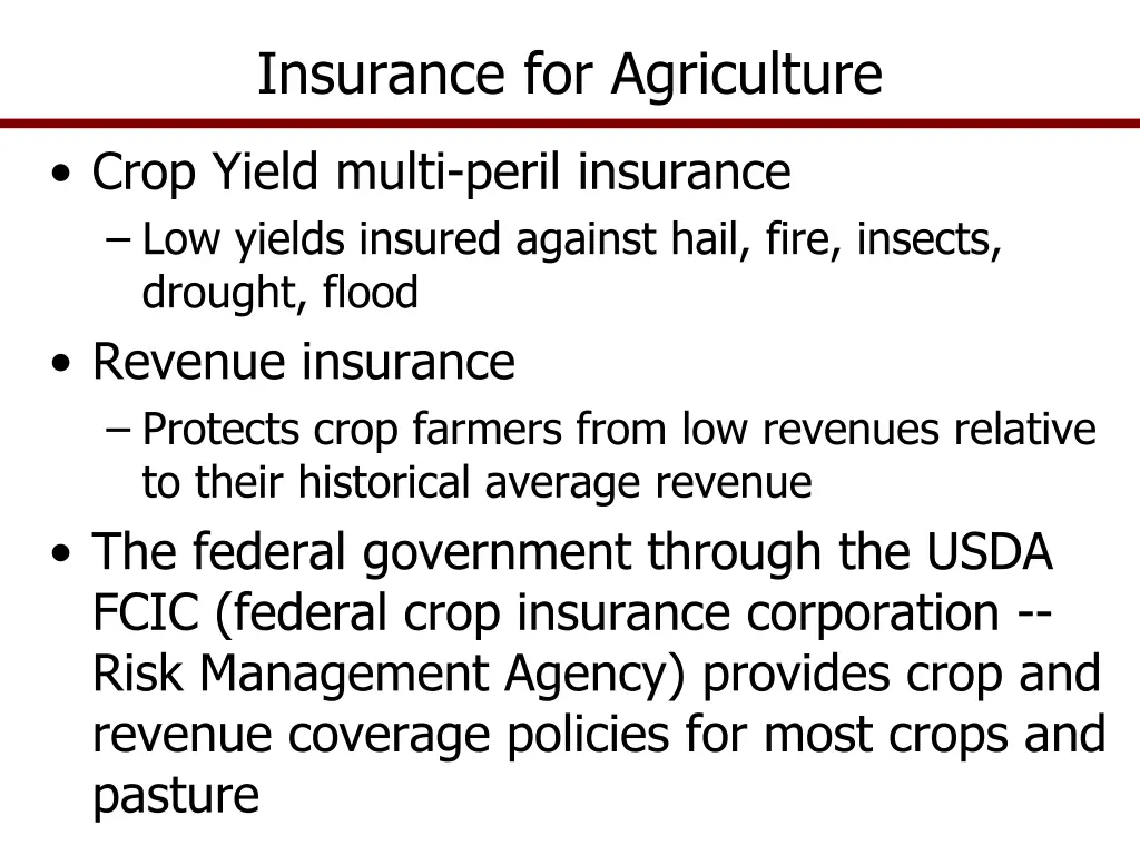 insurance for agriculture