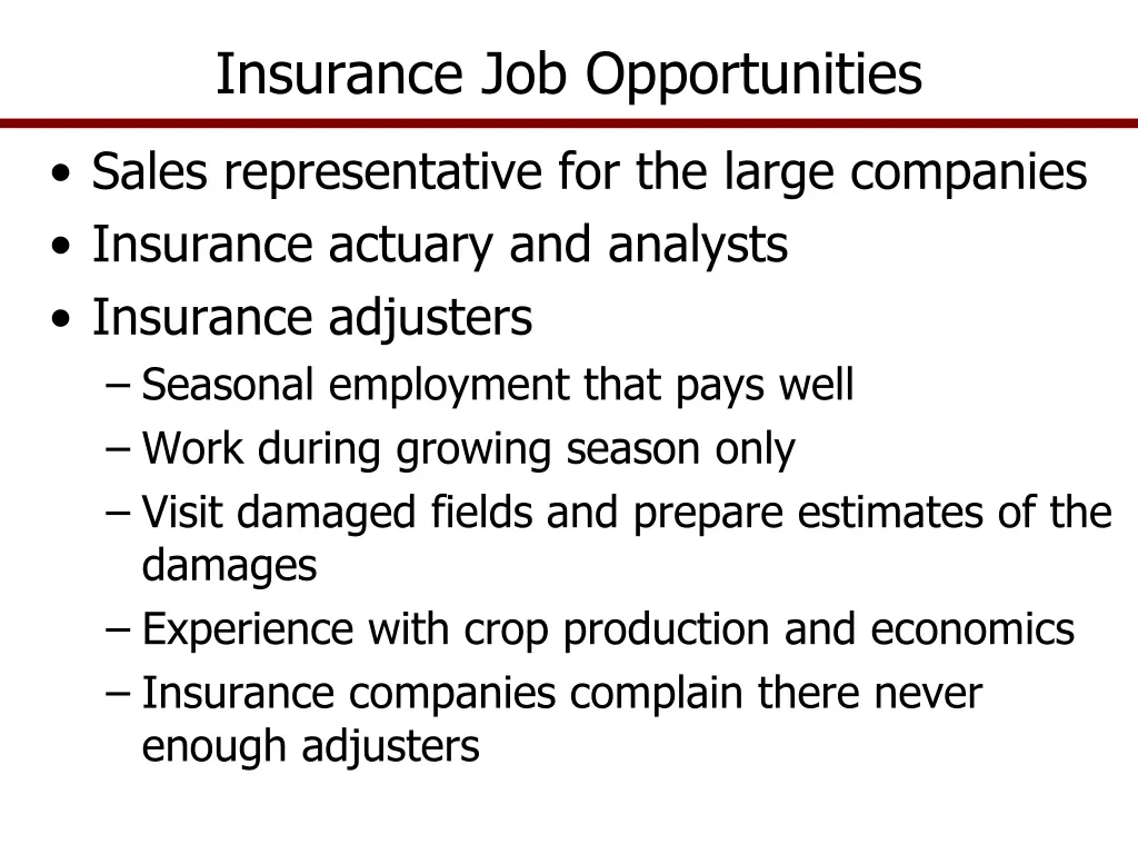 insurance job opportunities