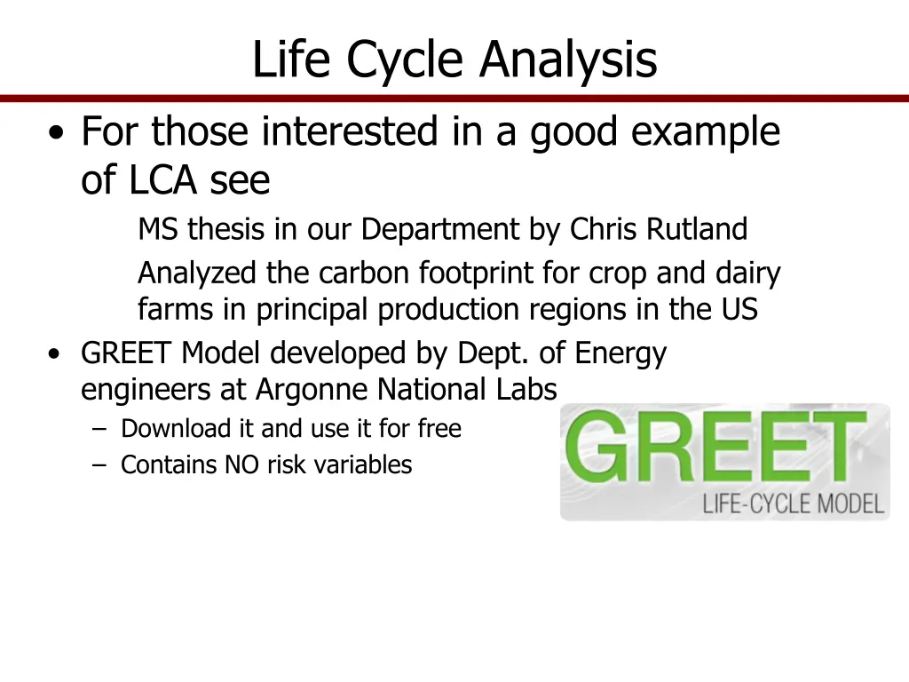 life cycle analysis 1