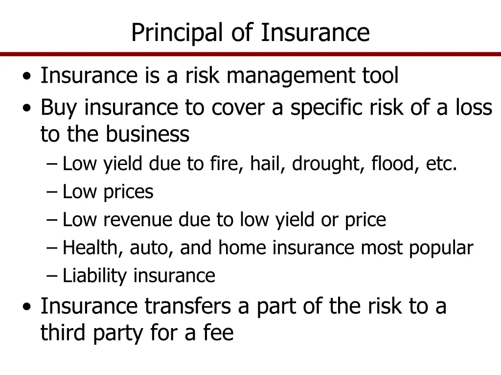 principal of insurance