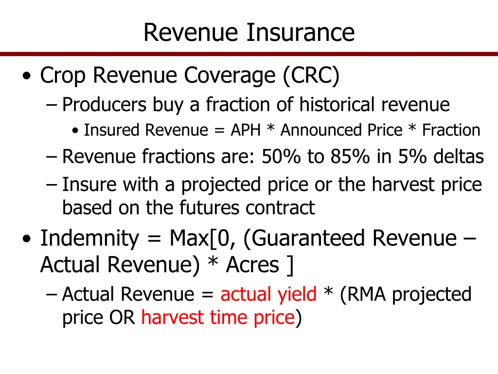 revenue insurance