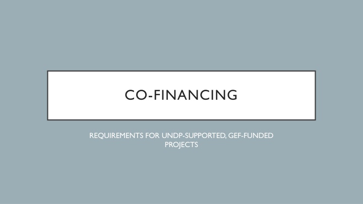 co financing