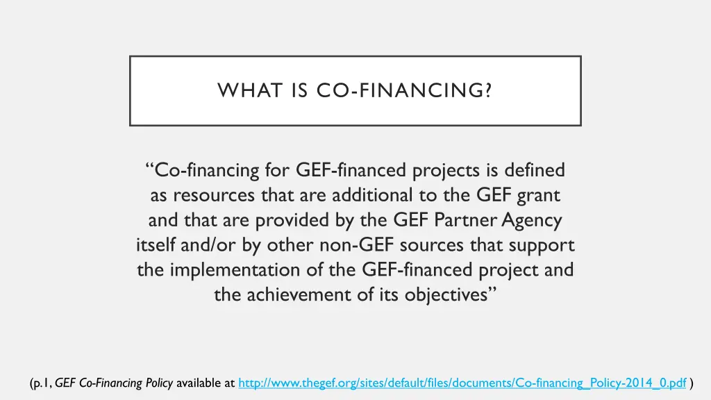 what is co financing