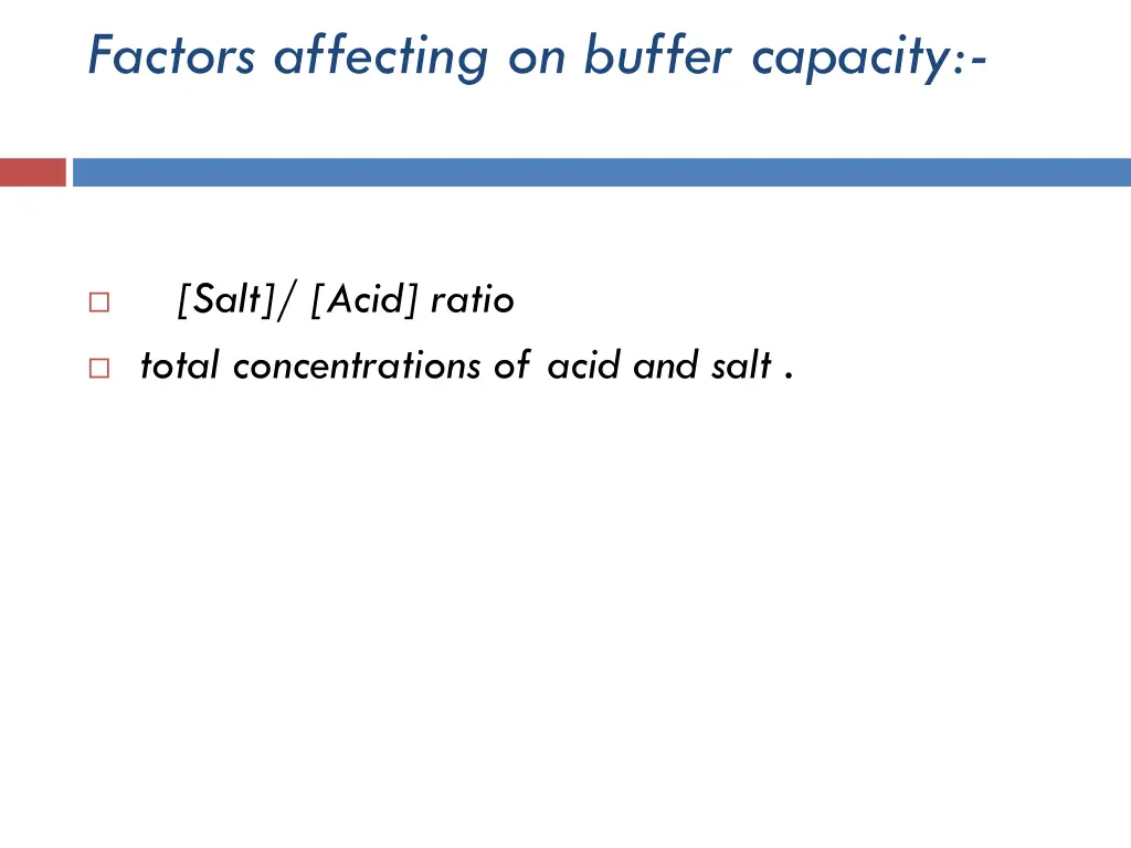 factors affecting on buffer capacity