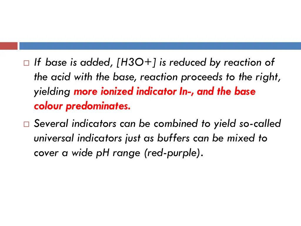 if base is added h3o is reduced by reaction