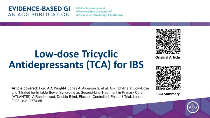 low dose tricyclic antidepressants tca for ibs