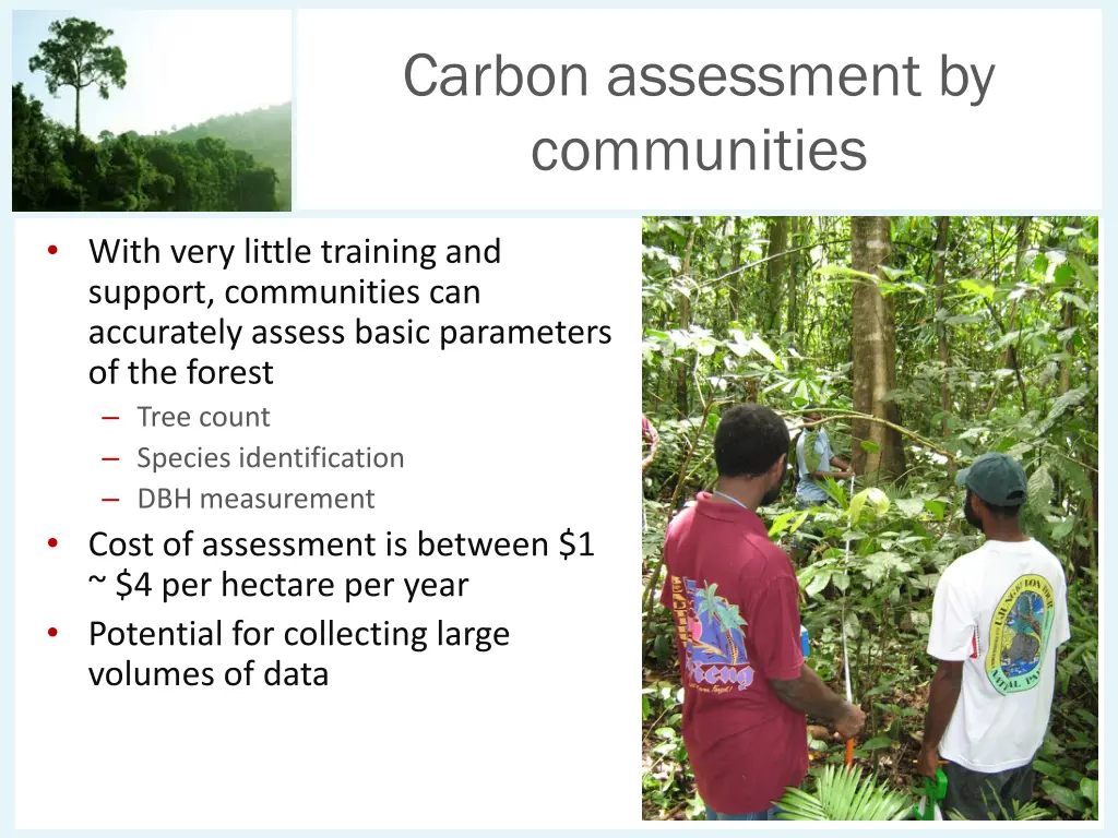 carbon assessment by communities