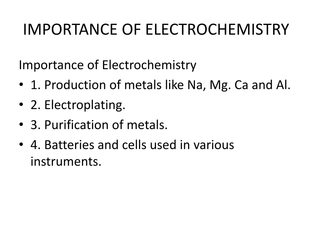 importance of electrochemistry