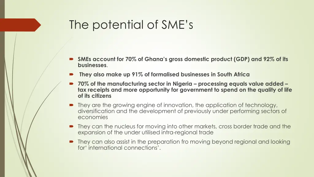 the potential of sme s