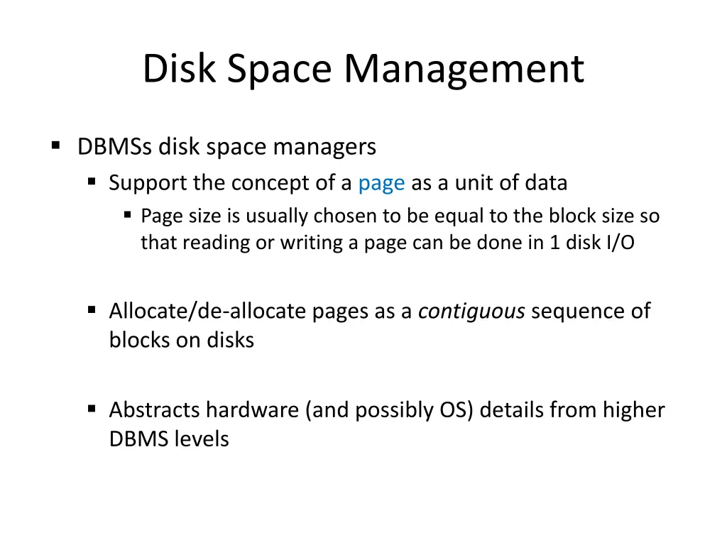 disk space management