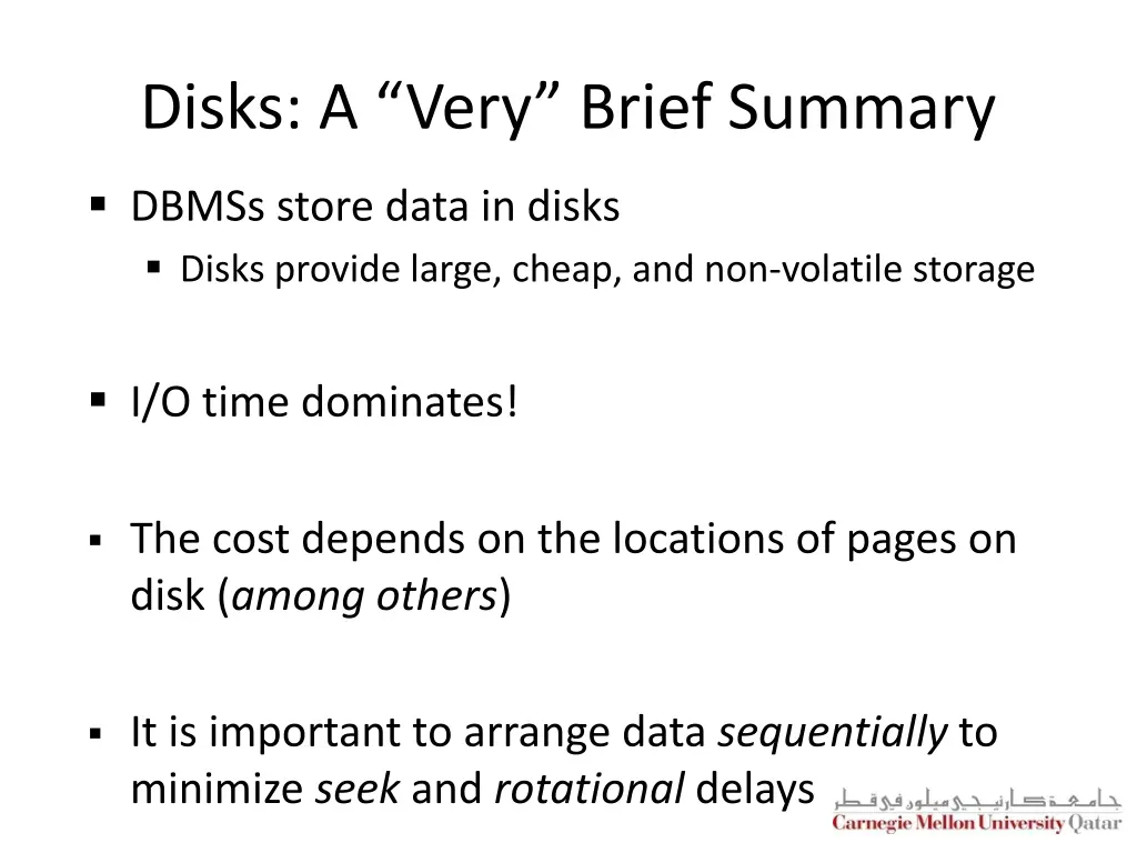 disks a very brief summary