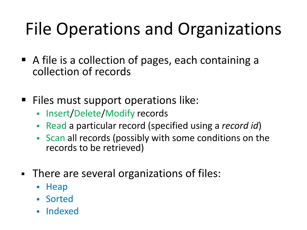 file operations and organizations