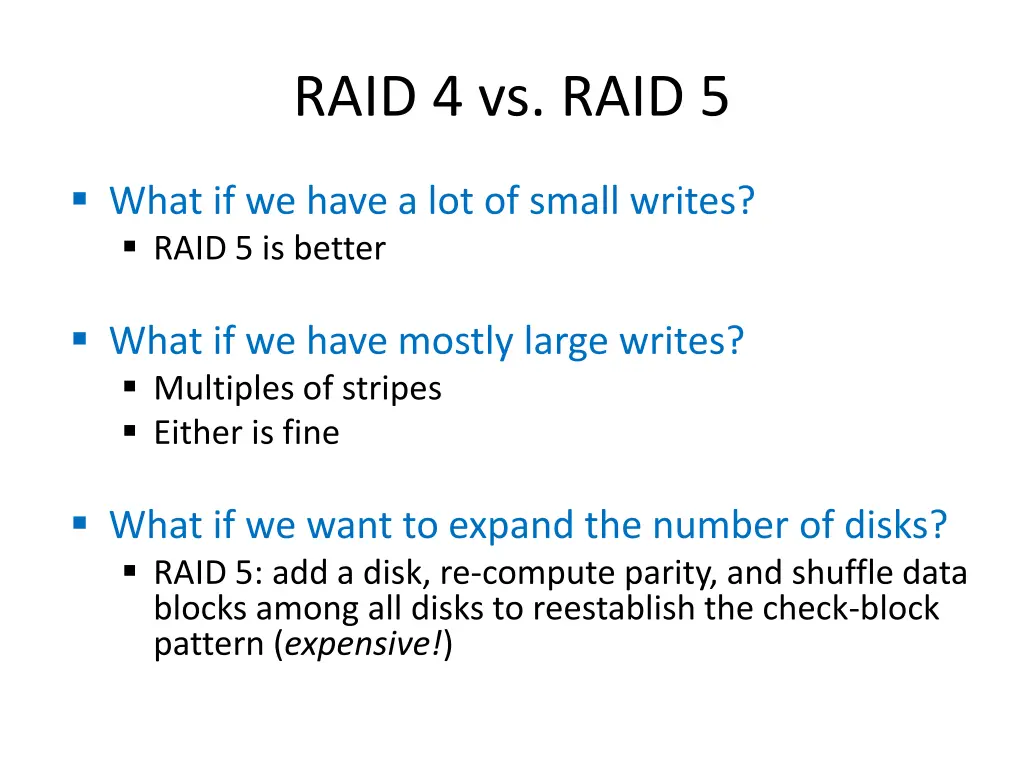 raid 4 vs raid 5