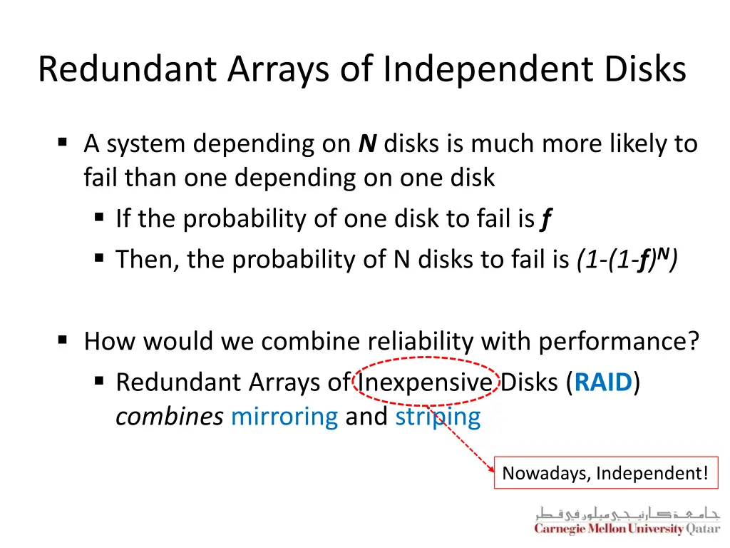 redundant arrays of independent disks