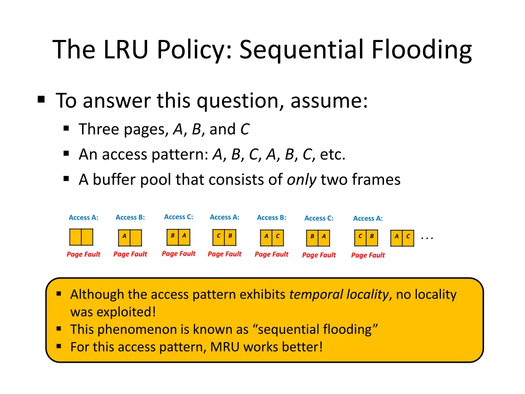 the lru policy sequential flooding